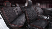 PSV 136724 Накидки в машину чехлы универсальные PSV Bliss PRO Skin (Черный/Кант Красный), комплект на весь салон, мокрая кожа