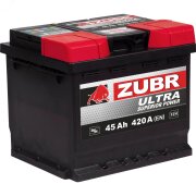 ZUBR ZU450 Батарея аккумуляторная 45А/ч 420А обратная полярн. стандартные (Европа) клеммы