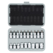 AIRLINE ATBS33 Набор головок 1/2&quot;&quot; DR TORX E10-E24 и головок со вставками TORX T20-T70 длиной 55мм 19 предметов в кейсе