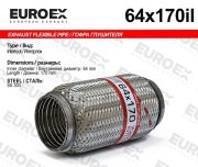 EuroEX 64X170IL Гофра глушителя 64x170 усиленная (INTERLOCK)