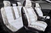 PSV 137735 Накидки в машину универсальные меховые PSV Mutton Premium (Бело-Серый), комплект на весь салон