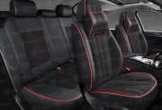PSV 137901 Накидки в машину на сиденья весь салон 5D PSV Wonder (Черный/Отстрочка красная)