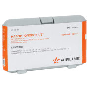 AIRLINE ATBS33 Набор головок 1/2&quot;&quot; DR TORX E10-E24 и головок со вставками TORX T20-T70 длиной 55мм 19 предметов в кейсе