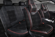 PSV 137878 Накидки в машину на сиденья весь салон 5D PSV Continental (Черный/Отстрочка красная)