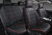 PSV 137891 Накидки в машину на сиденья весь салон 5D PSV Exclusive (Черный/Отстрочка красная)